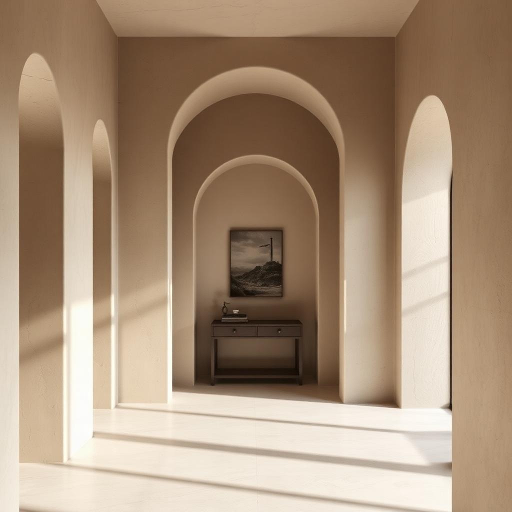 Sculptural entry hall