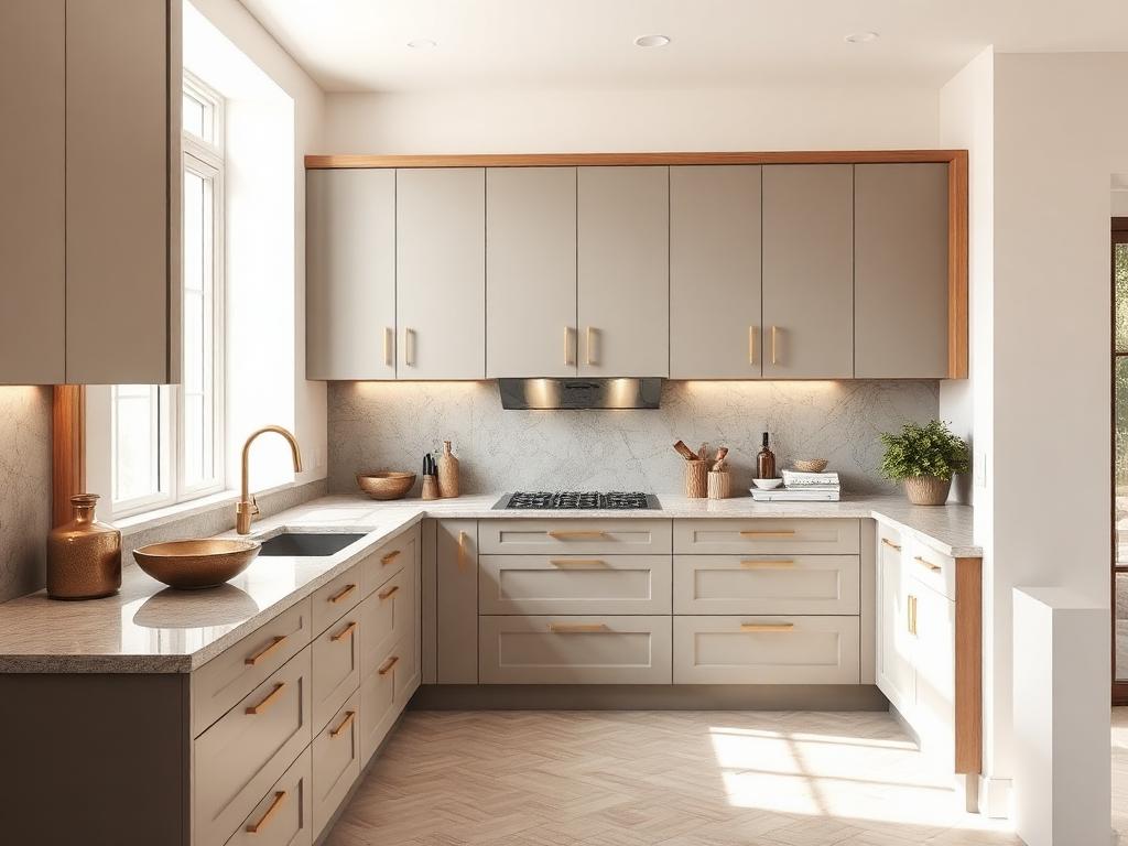 Stone and oak kitchen